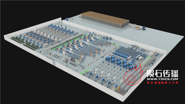 智慧工厂生产线动画