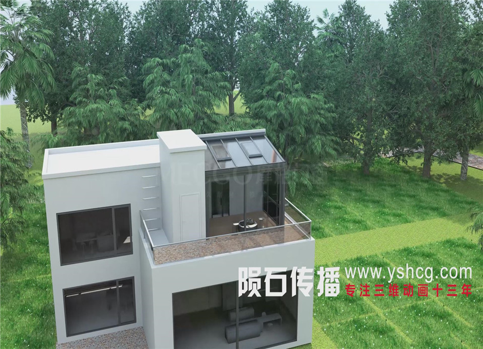阳光房门窗动画，3D效果