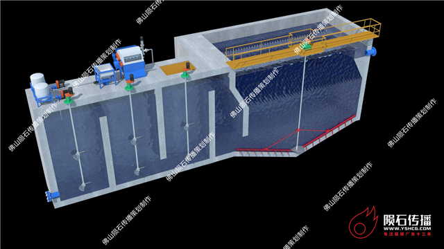 江苏三维动画：磁介质混凝水处理动画